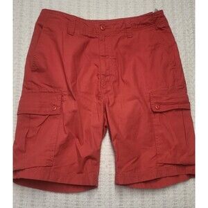 Nautica Men's Modern Fit Cargo Short Orange Size 32 100% Cotton